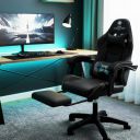 Casa Copenhagen Designed in Denmark,High-Back Italian Leather Gaming Ergonomic Chair with Advanced Mechanism & Electric Back Massager, Memory Foam Seating - Black & Black...