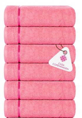 Casa Copenhagen - Egyptian Cotton Eternal 6 Pcs Face Towel (30 X 30 cm) Colour : Flamingo Pink