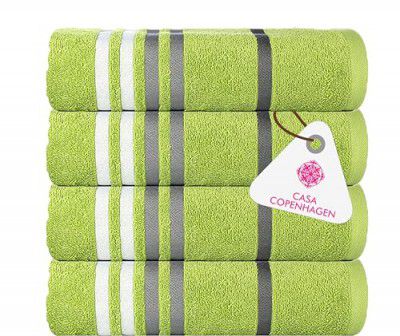 Casa Copenhagen - Egyptian Cotton Exotic 4 Pcs Face Towel (30 X 30cm) Colour : L.Green