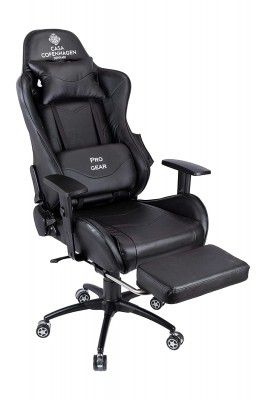Casa Copenhagen R8816.1 Racing, High-Back Italian Leather Gaming Ergonomic Chair with Footrest &with Advanced Mechanism, Luxurious Memory Foam Seating & Multi Function Arm