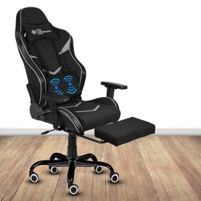 Casa Copenhagen Racing, High-Back Italian, Gaming Ergonomic Chair with Advanced Mechanism & Electric Back Massager, Luxurious Memory Foam Seating & Multi Function Arm-Rest - Grey & BlackMint