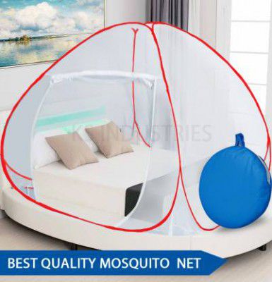 CASA FURNISHING Polyester Adults Mosquito Net King SB Mosquito Net  (Red, White, Tent)