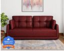CASA Mind Cedar Leatherette 3 Seater  Sofa (Finish Color - Cherry Colour, Knock Down)...