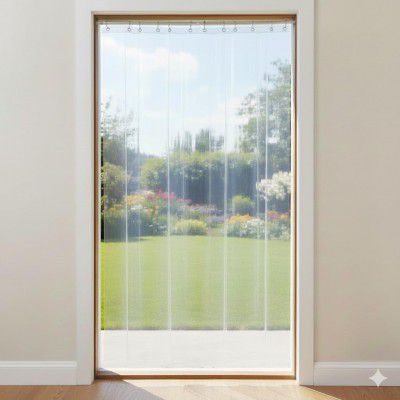 CASA-NEST 7 Feet Transparent AC Door Curtain - 4.5ft Width