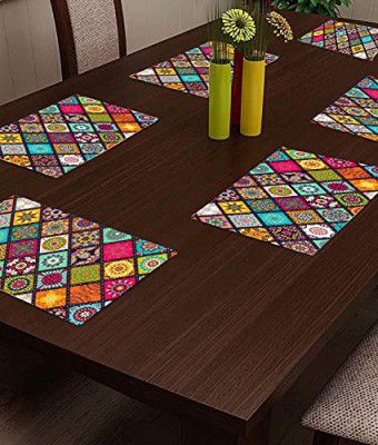 CASA-NEST Printed Placemats for Dining Table and Kitchen (45 x 30 cm) Set of 6 Pieces ||Hot Vessels Transparent Dining Mat