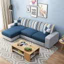 Casacomfort Florendo 4-Person Sofa Fabric Lhs L Shape Sofa Set (Blue-Light Grey)...
