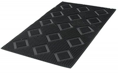 CASANEST Rubber Stud Mat for Outdoor and Office Space,Size=16X24 INCH,Clean Dust Doormat,Color=Black,