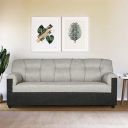 Casario Adorn 3 Seater Fabric Sofa Set (Light Grey-Black)...