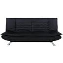 CASASTYLE - Aloy 3 Seater Leatherette Sofa Cum Bed (Black)...