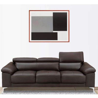 [Extra Rs 7500 Off] CASASTYLE Germon 3 Seater Leatherette Sofa Set (Brown)