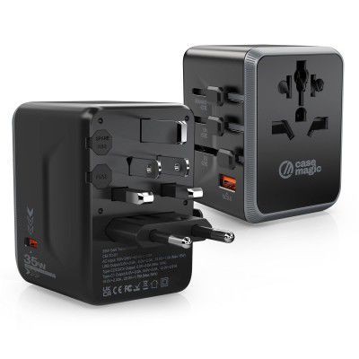 Case-Magic 35W GaN Universal Travel Adapter, International Plug Charger