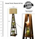 Case Plus Home dcore Natural Teak Wooden Crafter Standard Size Tripod Floor Lamp with Jute Shade Home Decors Gift...