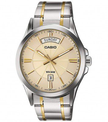 Casio Analog Beige Dial Mens Watch-MTP-1381HG-9AVIF (A1770)