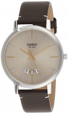 Casio Analog Beige Dial Mens Watch-MTP-B100L-9EVDF