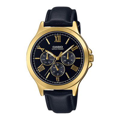 Casio Analog Black Dial Mens Watch-MTP-V300GL-1AUDF