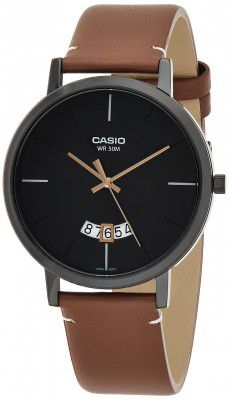 Casio Analog Black Dial Mens Watch-MTP-B100BL-1EVDF