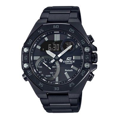 Casio Analog-Digital Black Dial Mens Watch-ECB-10DC-1ADF