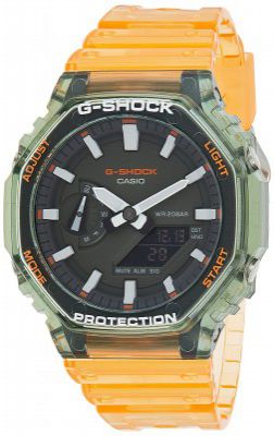 Casio Analog-Digital Gray Dial Mens Watch-GA-2100HC-4ADR