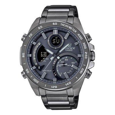 Casio Analog-Digital Gray Dial Mens Watch-ECB-900MDC-1ADR