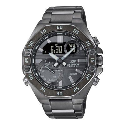 Casio Analog-Digital Gray Dial Mens Watch-ECB-10DC-1BDF