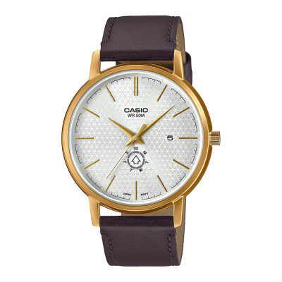 Casio Analog White Dial Mens Watch-MTP-B125GL-7AVDF