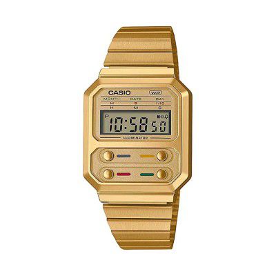 Casio Digital Gold Dial Watch-A100WEG-9ADF