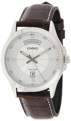 Casio Enticer Men Analog Silver Dial Watch-MTP-1381L-7AVDF