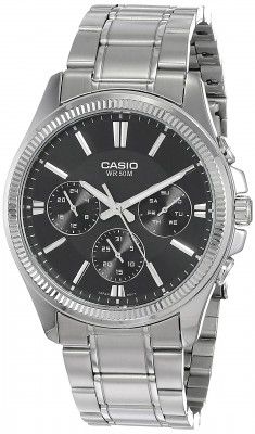 Casio Enticer Men Multi Dial Black Watch-MTP-1375D-1AVDF (A836)