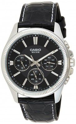 Casio Enticer Men Multi Dial Black Watch-MTP-1375L-1AVDF (A838)