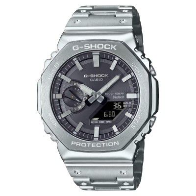 Casio G-Shock GM-B2100SD-1ADR Bluetooth Analog-Digital Black Dial Men Watch Silver Stainless Steel Strap (G1638)