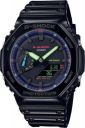 CASIO G-SHOCK Multi-Coloured Dial Black Resin Strap Analog-Digital Watch - For Men G1367 (GA-2100RGB-1ADR)...