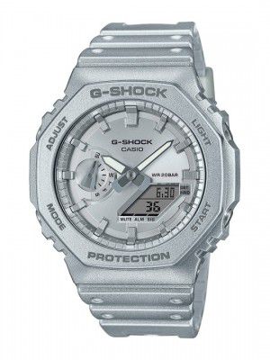 CASIO Men G-Shock GA-2100FF-8ADR Silver Ana-Digi Dial Silver Resin Strap Watch G1413