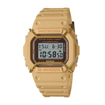 Casio Men Leather G-Shock Grey Dial Digital Dw-5600Pt-5Dr 