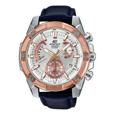 Casio Mens Sports EFR559GL-7AV Silver Leather Japanese Quartz Fashion Watch
