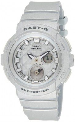 Casio Resin Baby-G Analog-Digital Grey Dial & Band Women's Watch - Bga-195-8Adr (Bx077)