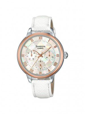Casio Sheen Analog Mother of Pearl Dial Women's Watch-SHE-3057PGL-7AUDR (SX194)