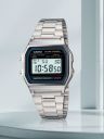 CASIO Vintage A158WA-1DF Black Digital Dial Silver Stainless Steel Band D011...