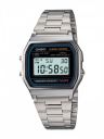 Casio Vintage A158WA-1DF Black Digital Dial Silver Stainless Steel Band D011...