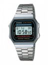 CASIO Vintage A168WA-1WDF Black Digital Dial Silver Stainless Steel Band D131...