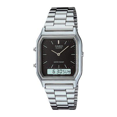 Casio Vintage Series Analog-Digital Black Dial Mens Watch-AQ-230A-1DMQ