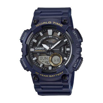 Casio Youth-Combination Analog-Digital Black Dial Mens Watch-AEQ-110W-2AVDF