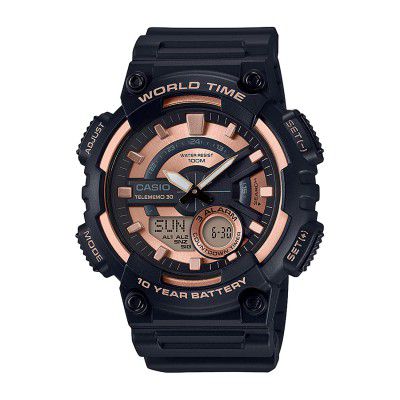 Casio Youth Combination Analog-Digital Multi-Colour Dial Mens Watch-AEQ-110W-1A3VDF (AD222)