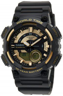 Casio Youth-Combination Analog-Digital Gold Dial Mens Watch-AEQ-110BW-9AVDF (AD206)