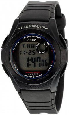 Casio Youth Digital Grey Dial Mens Watch-F-200W-1AUDF