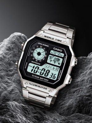 Casio Youth Digital Men Silver Digital watch D099 AE-1200WHD-1AVDF