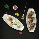 Castleite Multi-Purpose Kitchen Serving Platter: Deluxe Melamine Crockery Set of 2...
