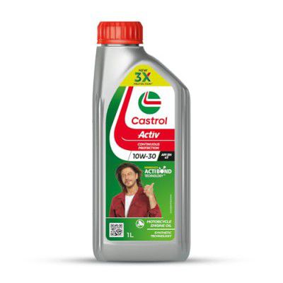 Castrol Activ 10W-30 4T Engine Oil for Bikes with Synthetic Technology (1L)