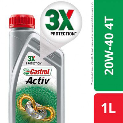 Castrol Activ 4T 20W-40 Petrol Engine Oil for Bikes (1 L)