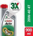 Castrol Activ 4T 20W-40 Petrol Synthetic Blend Engine Oil  (0.9 L, Pack of 1)...