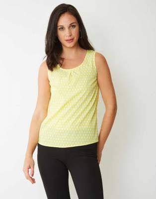 [Pre-Book] Provogue Casual Sleeveless Polka Print Women Yellow Top